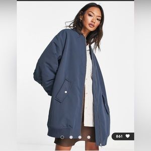 Asos blue bomber jacket
